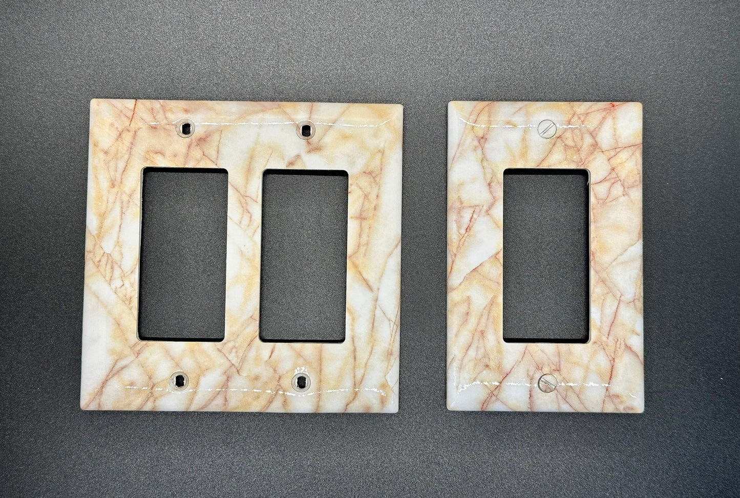 Marble Design Decorative Wall Plates-Unbreakable Thermoplastic Faceplate Cover for Receptacle Outlet Switch and Plugs
