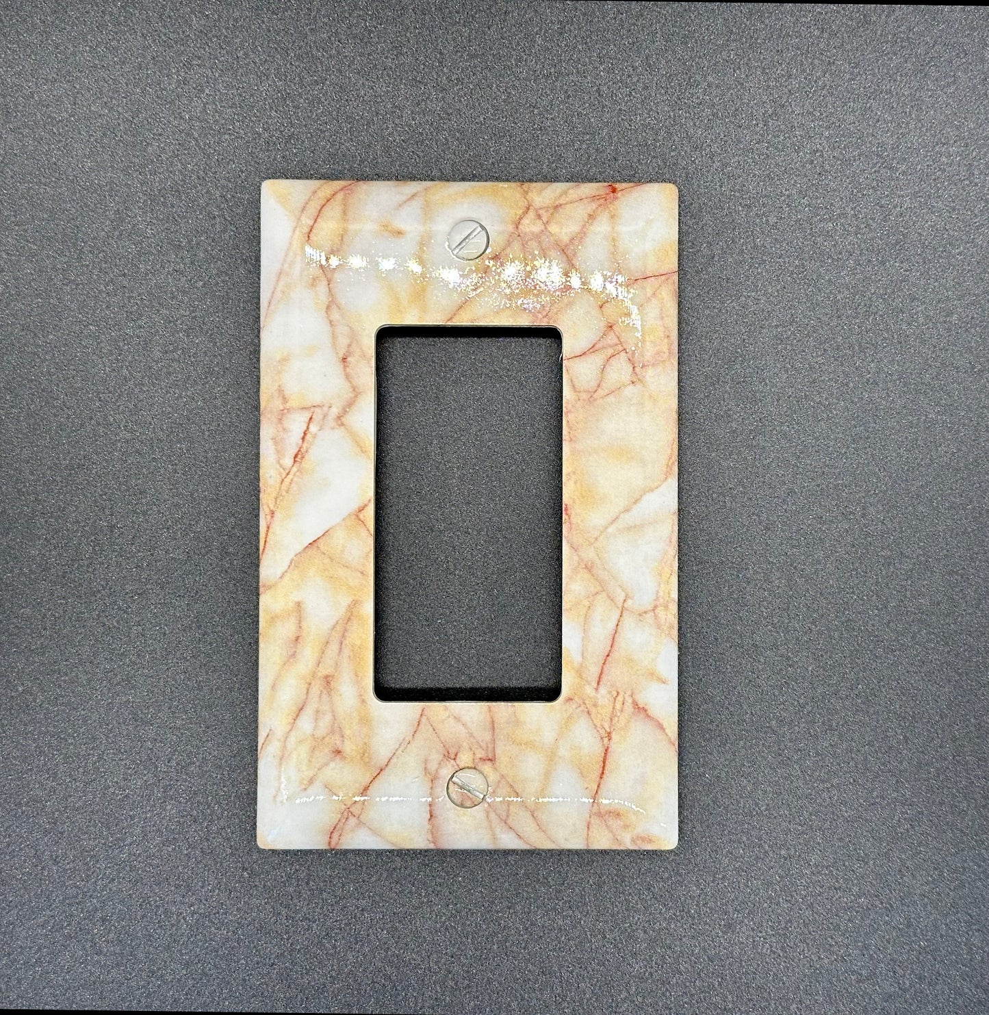 Marble Design Decorative Wall Plates-Unbreakable Thermoplastic Faceplate Cover for Receptacle Outlet Switch and Plugs