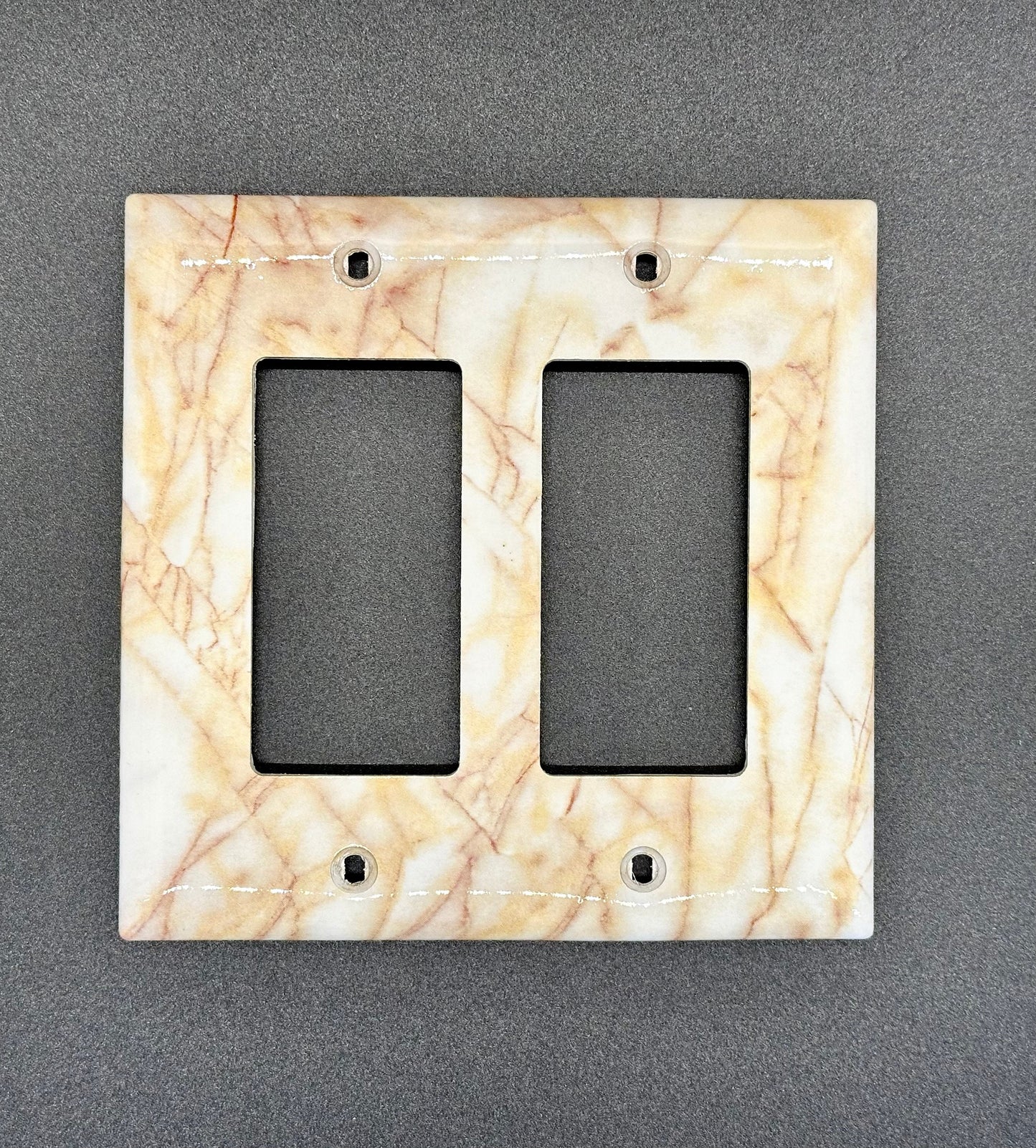 Marble Design Decorative Wall Plates-Unbreakable Thermoplastic Faceplate Cover for Receptacle Outlet Switch and Plugs