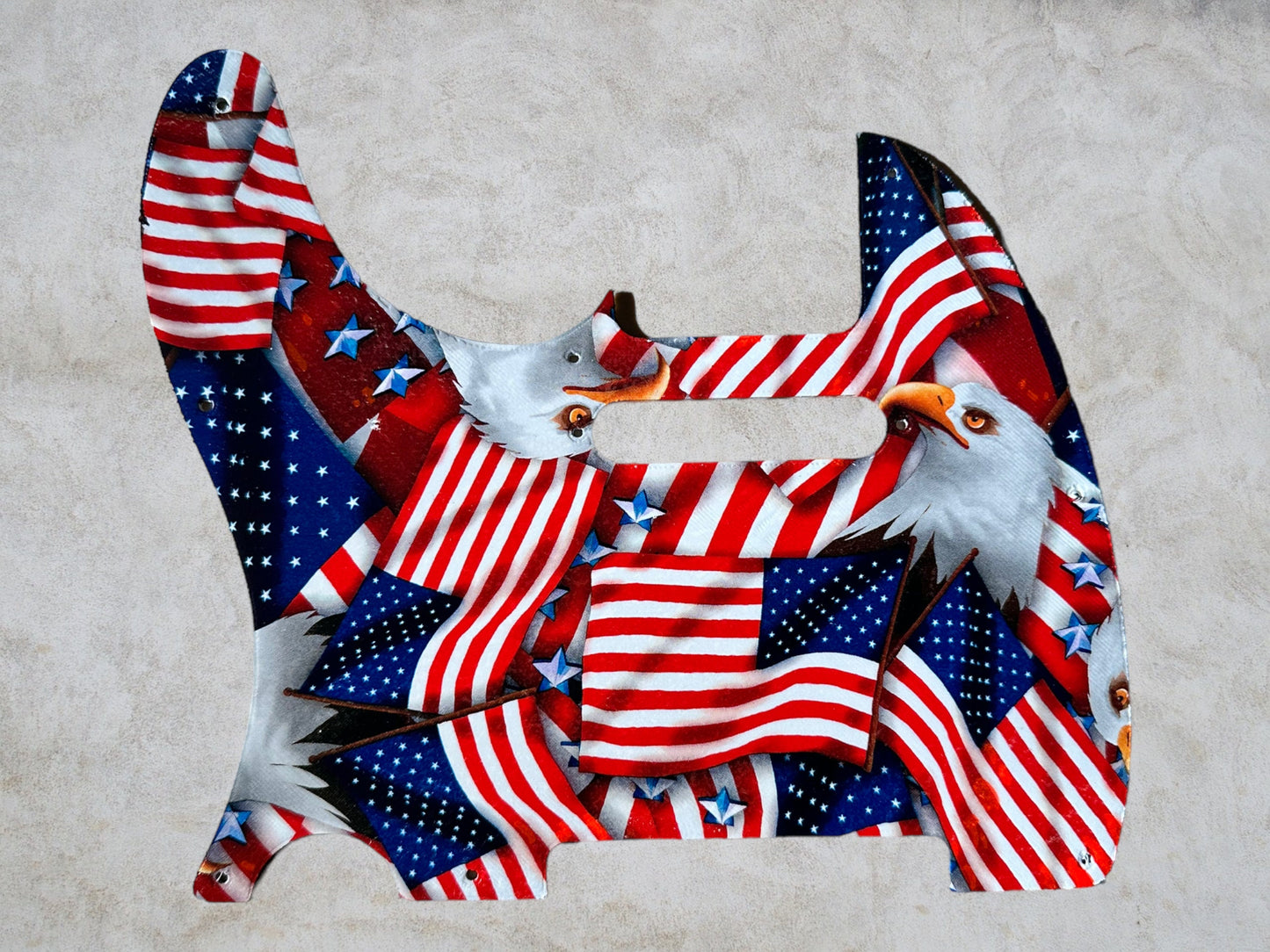 Custom Patriotic Red, White, & Blue Flag and American Bald Eagle 8 hole Fender Telecaster Electric Guitar Pickguard-Left or Right Handed