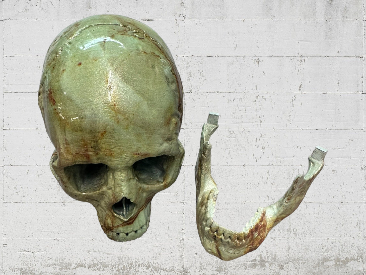 Unique, Custom 3D Printed Skull Hydrographic Dipped in a Marble Pattern!