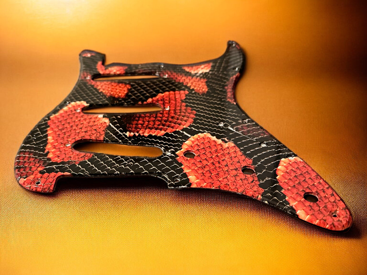 Custom Copper Snakeskin 11 Hole Stratocaster Electric Guitar Pickguard