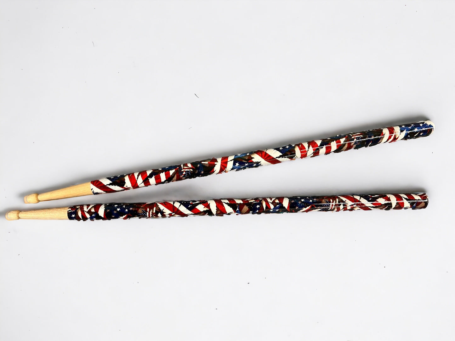 Custom Hickory 5B Drumsticks-American Flag and Subtle "420" Pattern